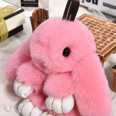 Милый kawaii брелок для ключей мех кролика плюшевый брелок для женщин брелок заяц Автомобильный держатель для ключей кукольный Мешок Подвески подарок плюшевые игрушки для детей - Цвет: style15