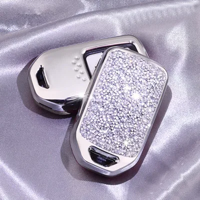 A-sliver key shell Роскошный алмаз ключи чехол, держатель для ключа цепи для Honda Civic 10th пилот CR-V MK10 Accord Spirior XR-V 2/3/4 кнопки дистанционного ключа для защиты - Название цвета: A-sliver key shell
