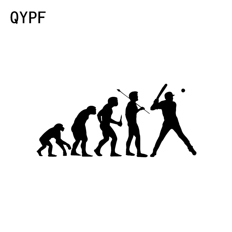 

QYPF 15.5*7.1CM Coolest EVOLUTION BASEBALL Batter Car Stickers Decor Silhouette Vinyl Accessories C16-0601