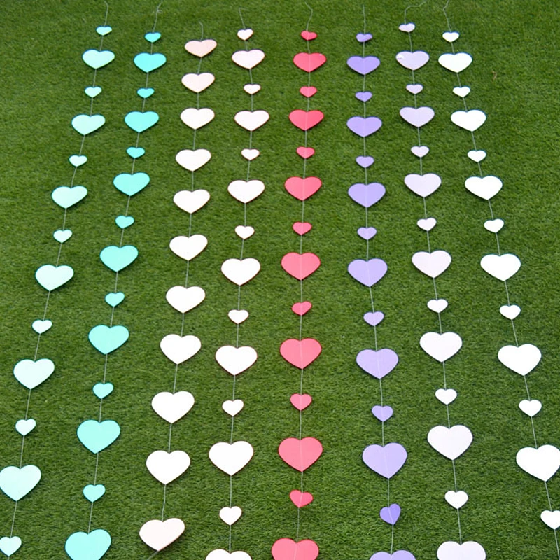 Бумага гирлянда на День святого Валентина украшения Свадебный венок красочные