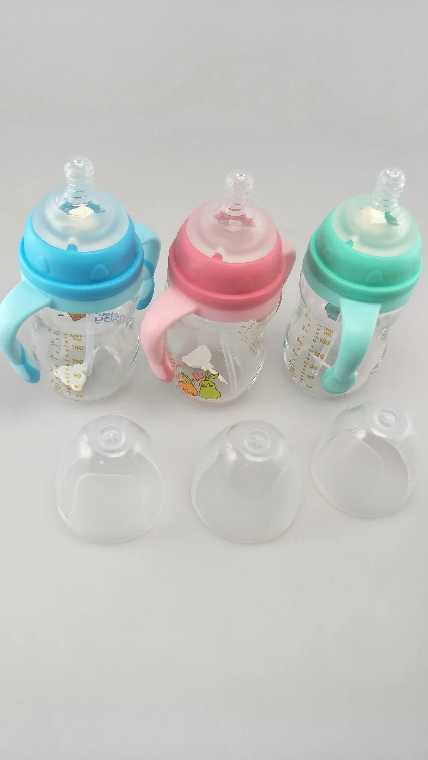 Meierbaby бутылка (M8222) Высокая боросиликатное стекло BPA бесплатно жидкий силиконовый