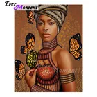 Картина из страз Ever Moment, Африканская женщина, кольцо в нос, Бабочка, Настенная картина для стразы, алмазная вышивка, украшение ASF1090