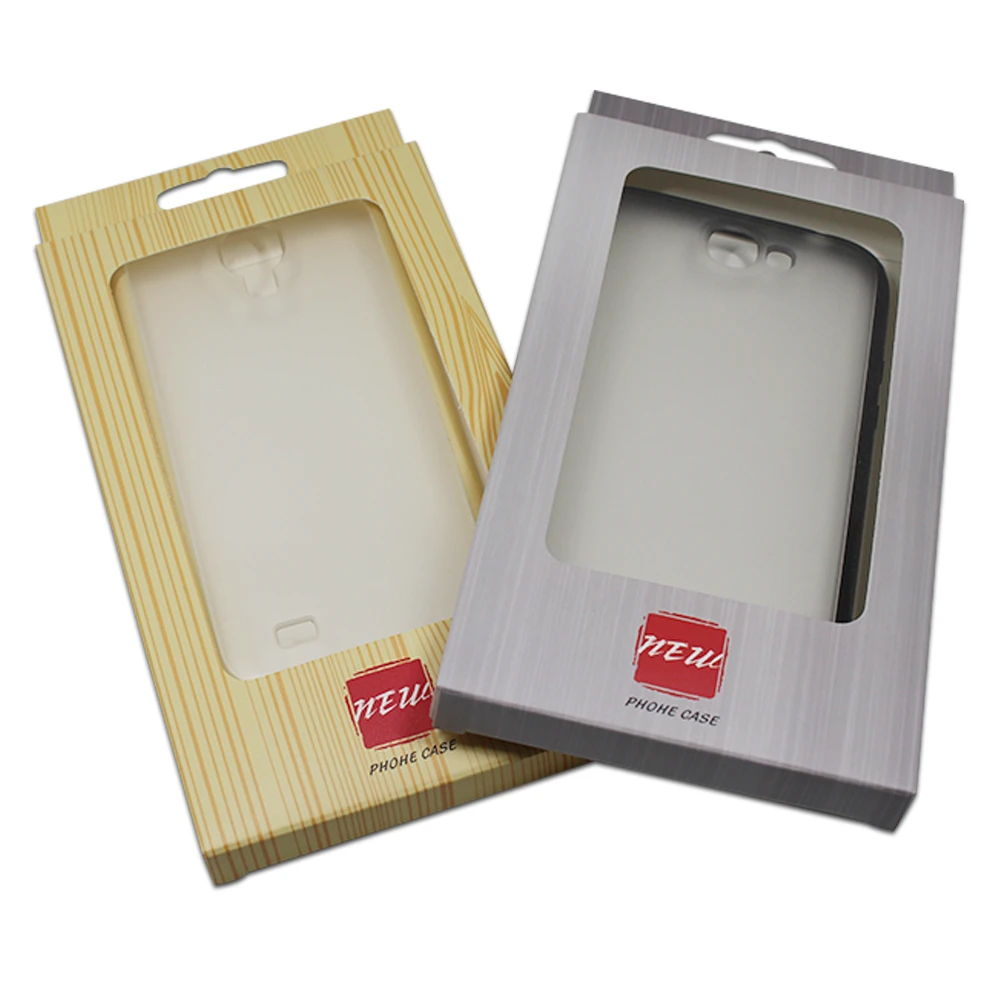 

10*17+1.5cm New Style Paper Hang Hole Box For Mobil Phone Case Package Printed Cellphone Shell Storage Cardboard Window Box