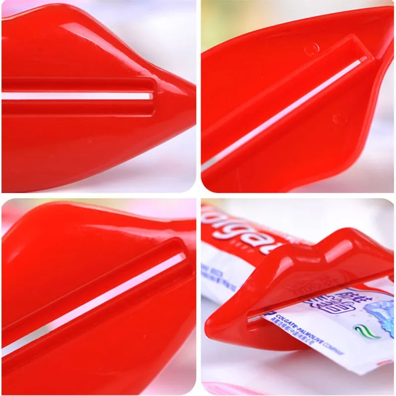 5 шт. новый дизайн дозатор зубной пасты Розовый и красный цвет Цвет пакет рот губ