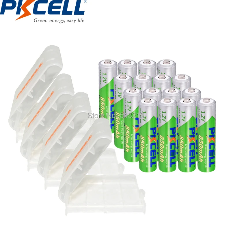 

16PCS PKCELL AAA 850mah 1.2v NIMH batteries rechargeable battery AAA LSD batteries and 4PCS AA/AAA battery box holder for toys
