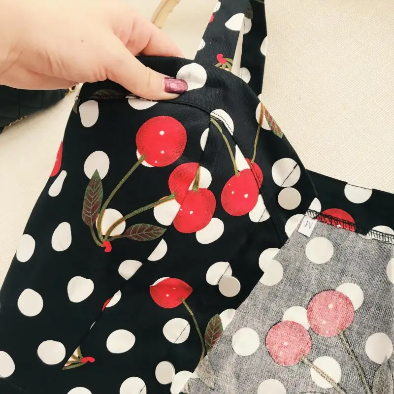 Женский укороченный топ ALPHALMODA комплект из 2 предметов в горошек с принтом вишни