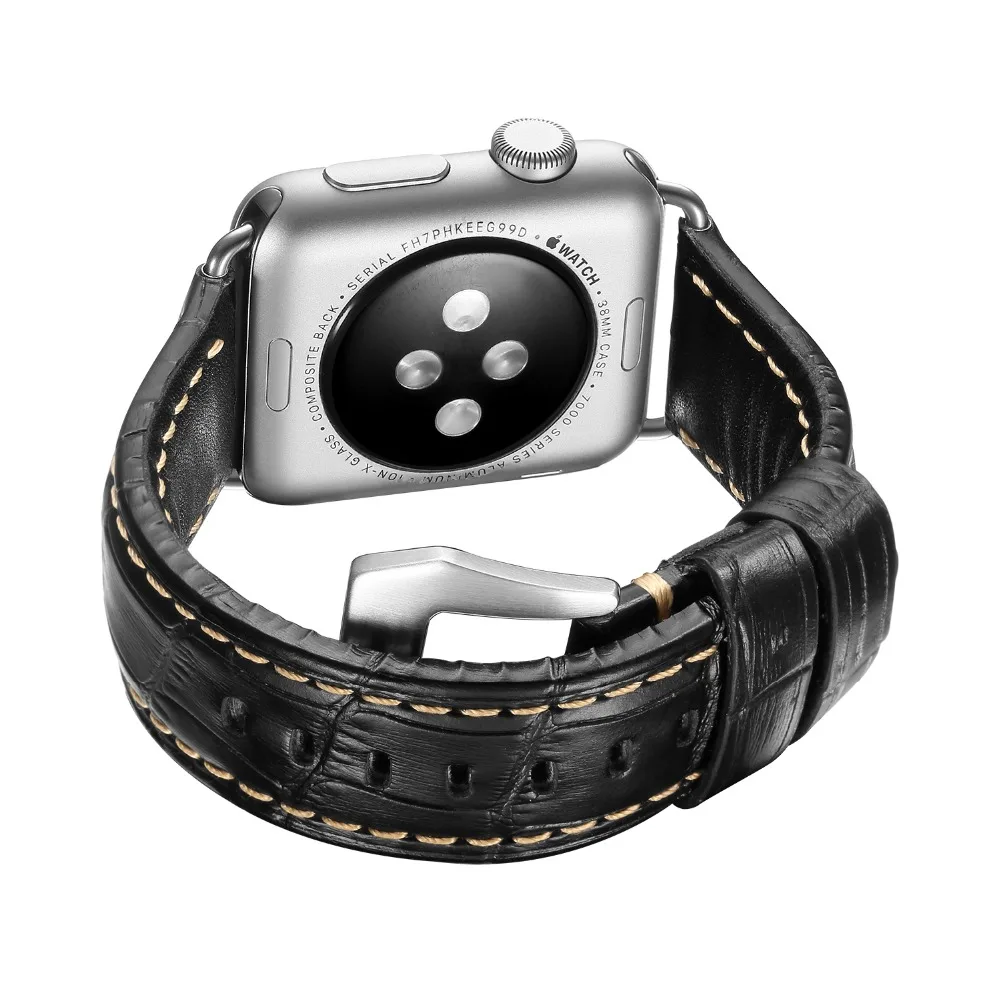 Ремешок для часов из натуральной кожи 38 мм 42 спортивный браслет Apple Watch 1 2 3 ремешок