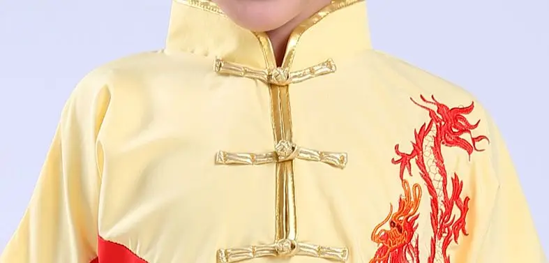 new unisex high quality kids Embroidery dragon kung fu wushu clothing children martial arts uniforms tai chi suits |