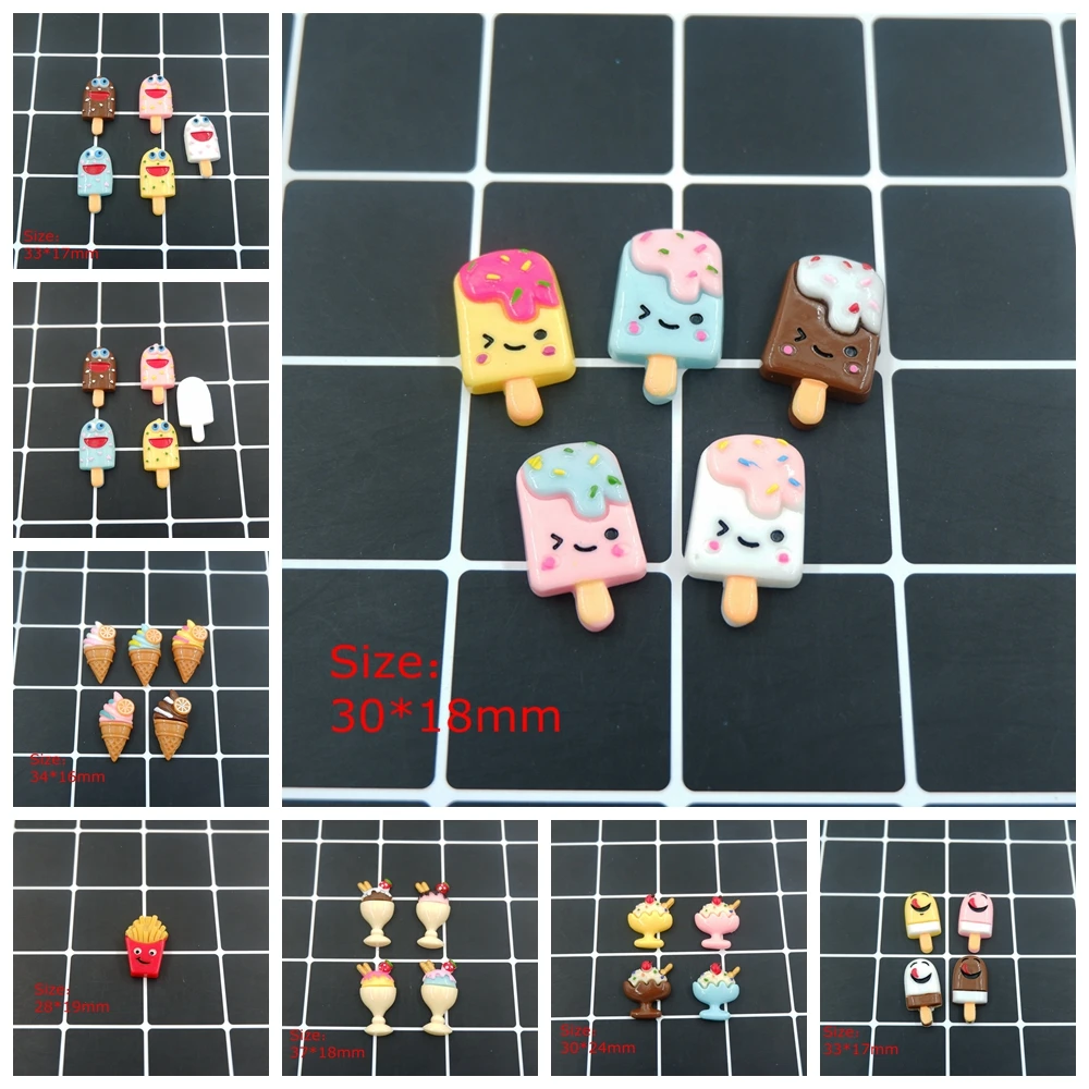 Kawaii Мороженое Flatback кабошоны из смолы для рукоделия diy мобильного телефона чехол