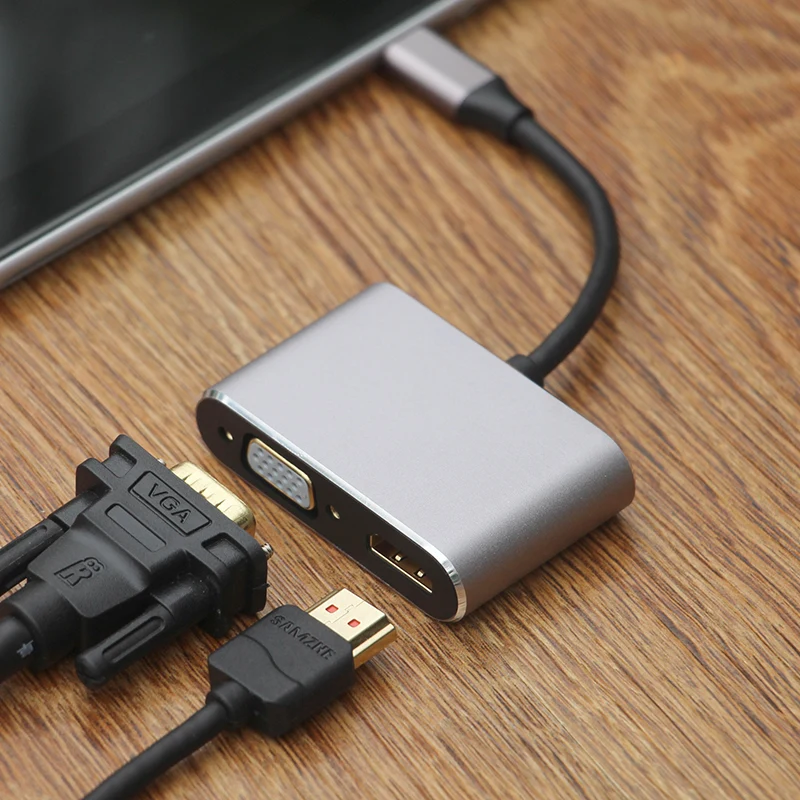 Megoo USB C док-станция для ноутбука VGA/HDMI/Ethernet/USB3.0/Аудио/PD Зарядка Тип C док-станция для поверхности Go/Mac Pro