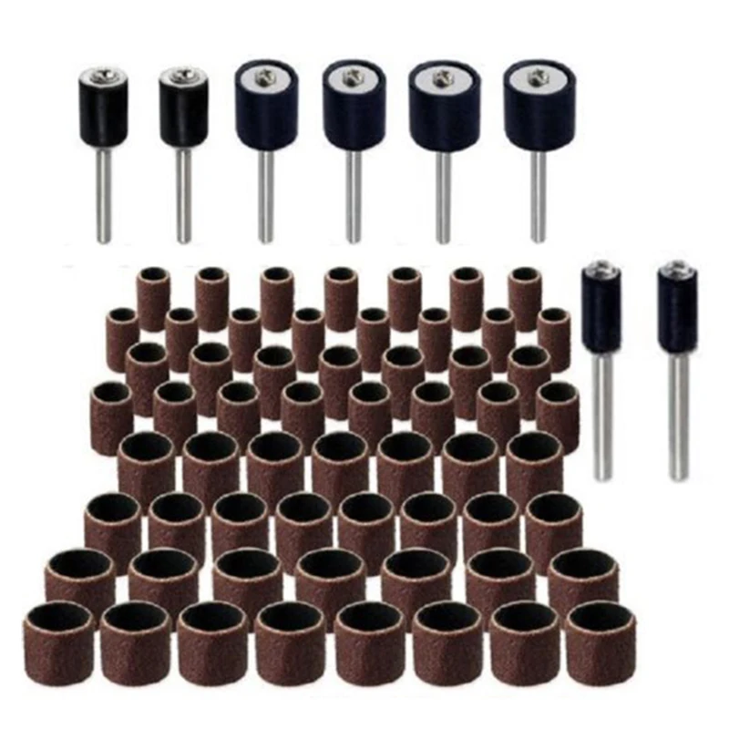 

51Pcs/Set Sanding Drum Rotary Tool Rubber Mandrel Bands Sleeves Kit Durable
