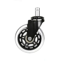 2 53 inch pu furniture casters 360 degree swivel mute for office computer chair adjustable rolling double bearing cart wheel