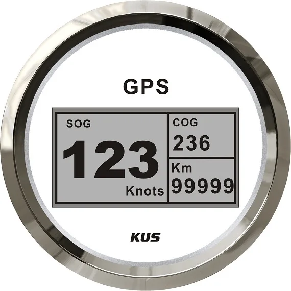 KUS DN85mm черный/белый цифровой GPS Спидометр 0-999KMH с антенной для автомобиля