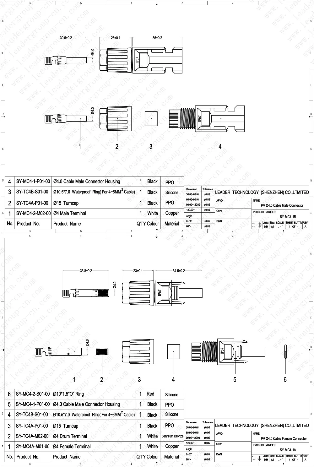 5 пар TUV UL стандартный IP67 MC4 Солнечный разъем для солнечных панелей и фотоэлектрических систем