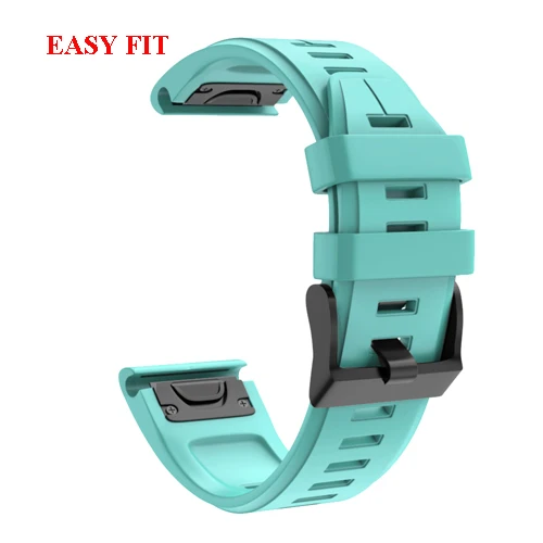 Teal 20 22 26 мм силиконовый ремешок Easyfit для часов Garmin Fenix 5X5 5S 3HR 5X 5Plus Forerunner 945 быстросъемный ремешок на запястье - Цвет: Teal