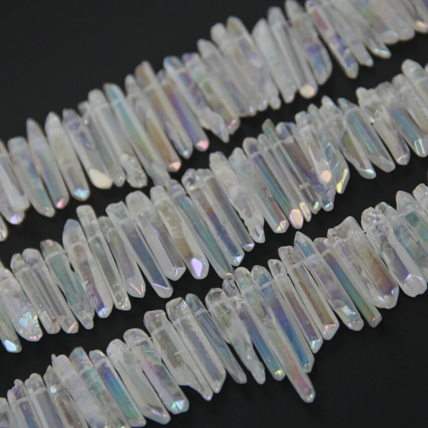 Натуральный кристалл полированный AB титановый белый кварцевый бисер