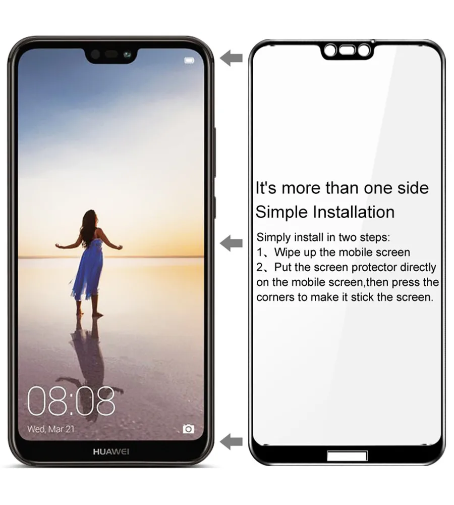 Imak Оригинальное полное покрытие закаленное стекло для Huawei P20 Lite 5 84