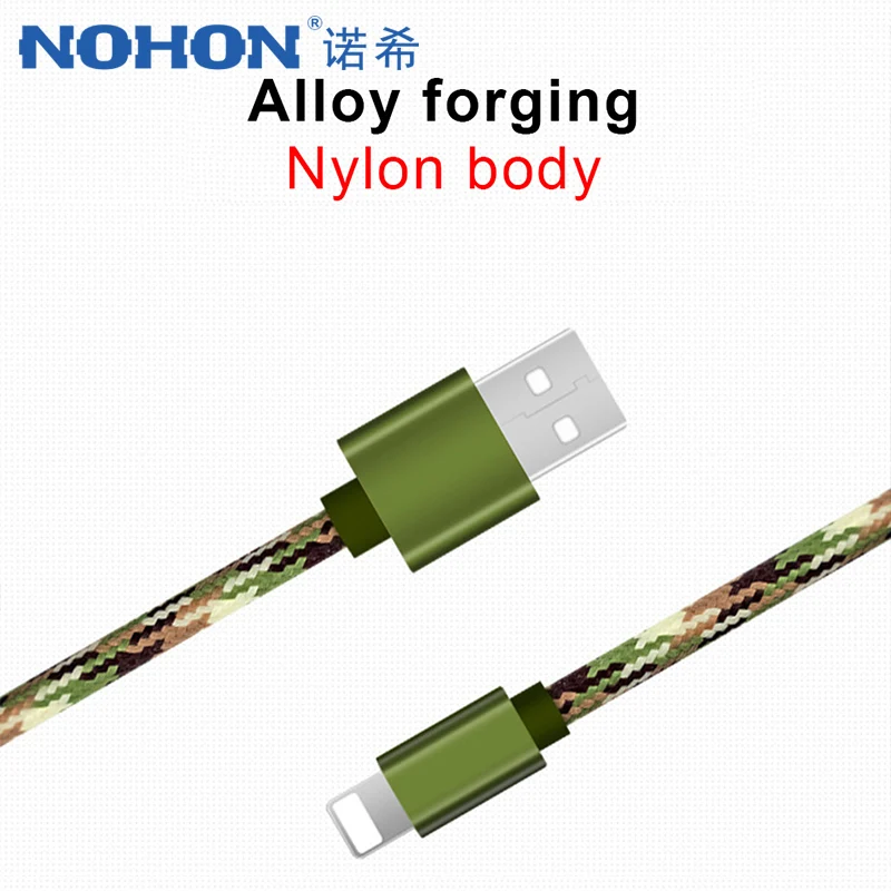 NOHON зарядный Дата кабель для быстрой передачи данных нейлоновый освещение iPhone X 8 7