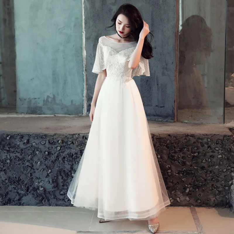 

Elegant White Qipao Full Length Cheongsam Dress Vestidos Chinos Oriental Evening Gowns Classic Party Dress Big Size XS-3XL