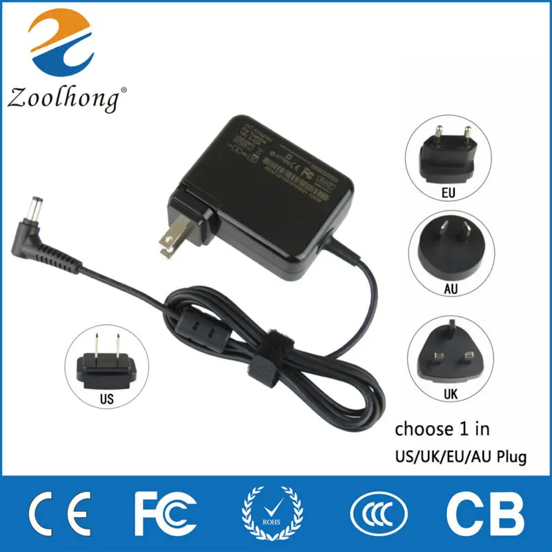 

19V 3.42A 65W laptop AC power adapter charger for Toshiba laptop PA3467U-1ACA A100 A105 A200 L20 US/EU/AU/UK Plug