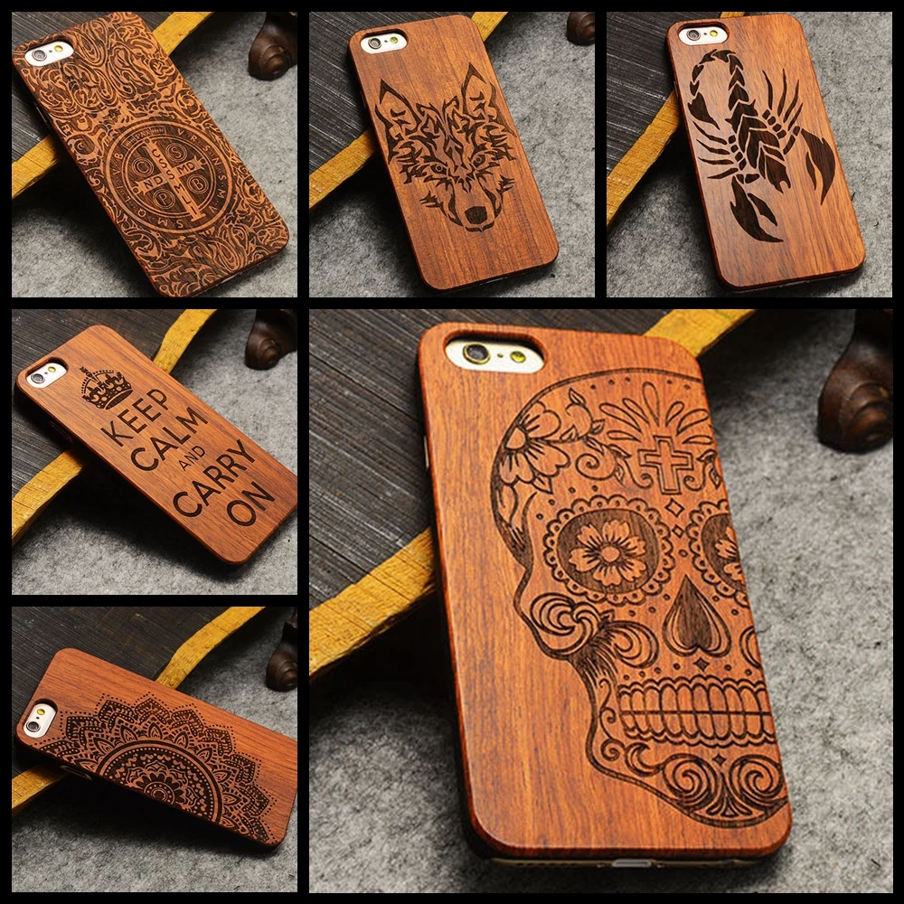 Чехол накладка из бамбукового дерева для телефона Henna Shull мандала цветы Apple Iphone 5s 5