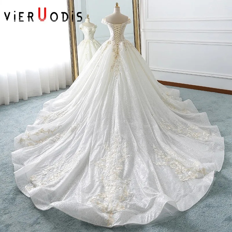 Женское платье с открытыми плечами Hochzeitskleid Bridal роскошное рукавами-крылышками 2019