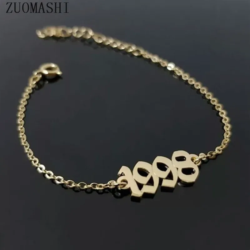 Браслет на заказ с подвеской в виде цифр и даты из нержавеющей стали | Украшения