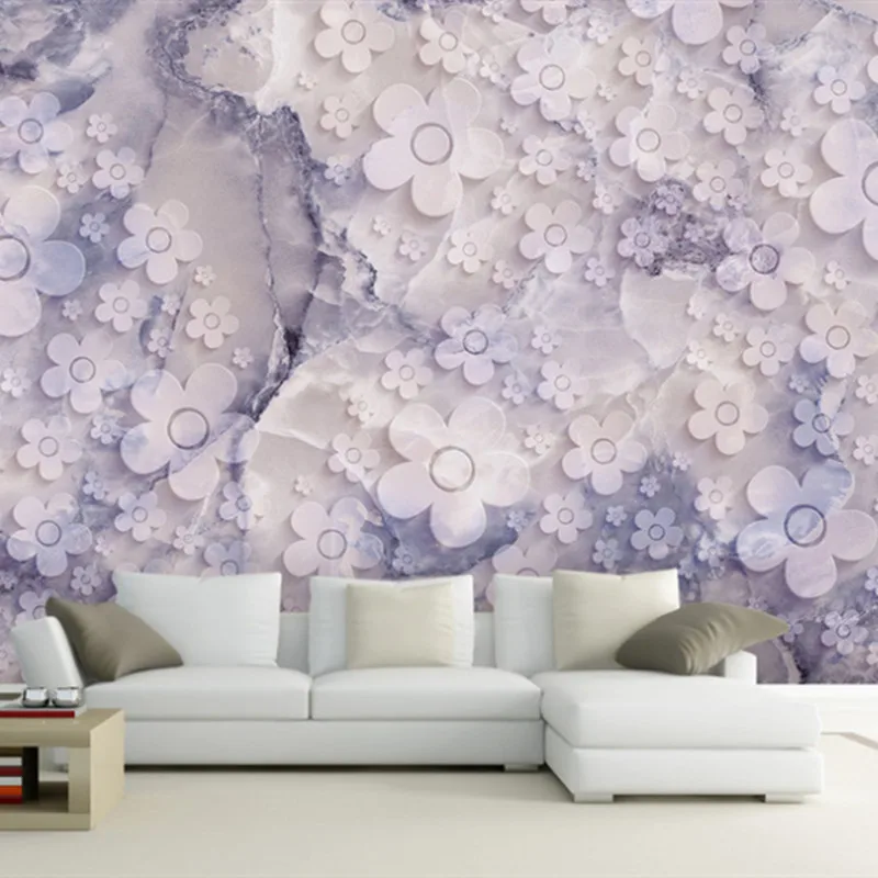 

Custom Large 3D Wallpapers Purple Flowers Photo Wallpapers for Living Room Bedroom 3D Wall Murals Nature Home Decor Wall Papers