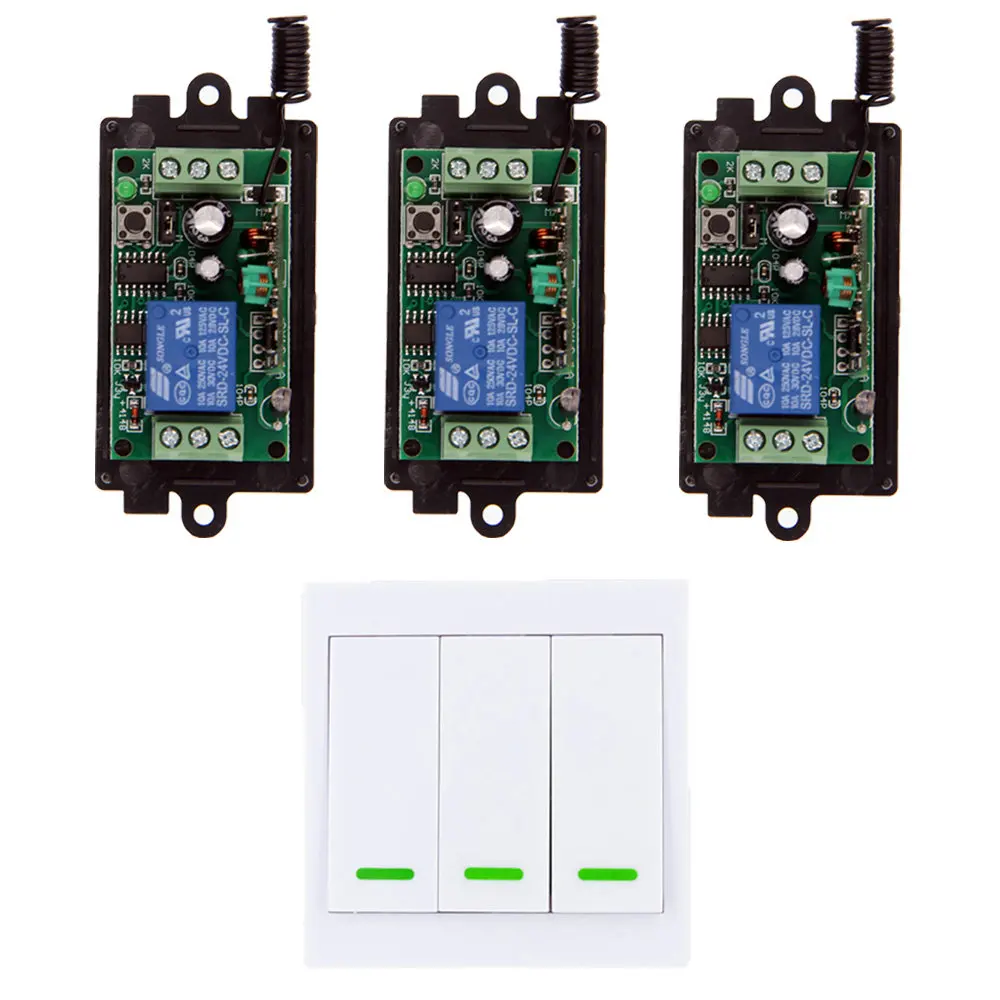 DC 9V 12V 24V 1 CH 1CH RF беспроводной ресивер + 3CH 86 настенный передатчик 315/433 MHz|wall transmitter|wall