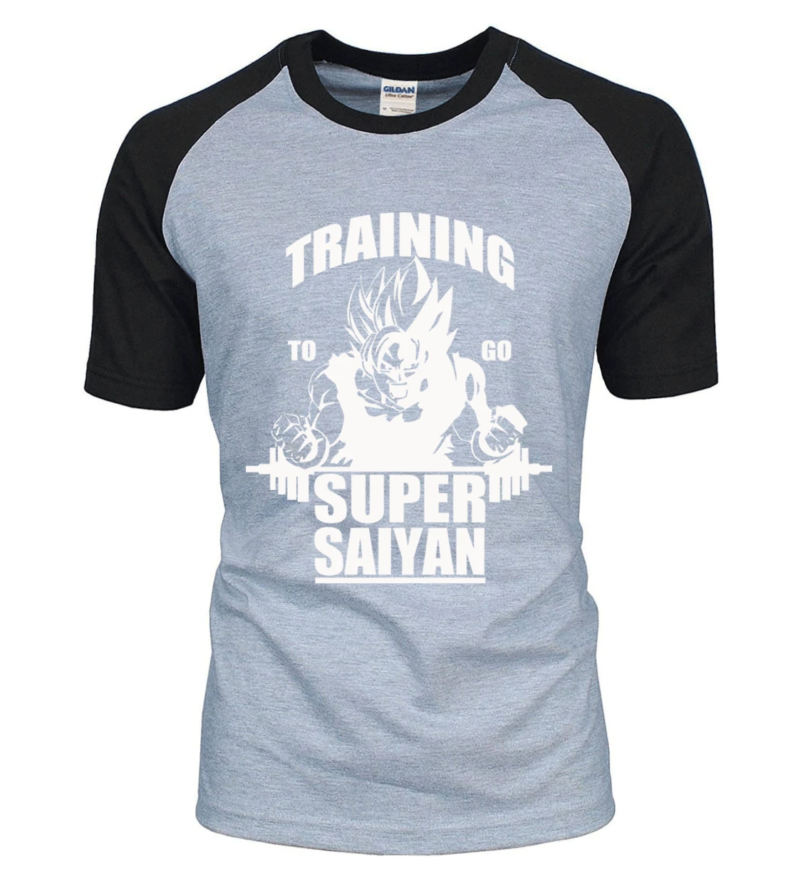 black gray Футболка для взрослых Аниме Dragon Ball Super Saiyan, новинка года, летняя футболка из хлопка, высокое качество, реглан, Мужская футболка, повседневные футболки, S-2XL - Цвет: black gray