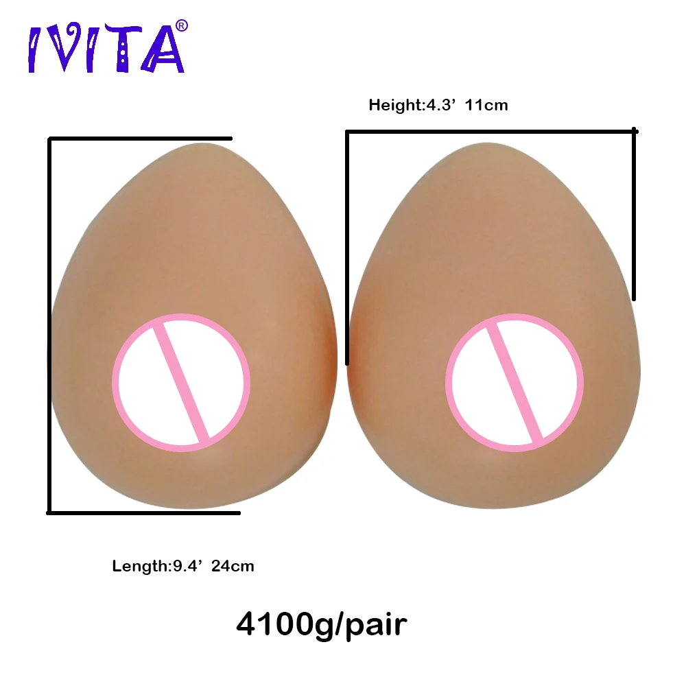 IVITA 4100 г/пара реалистичные силиконовые формы груди Искусственные Поддельные для