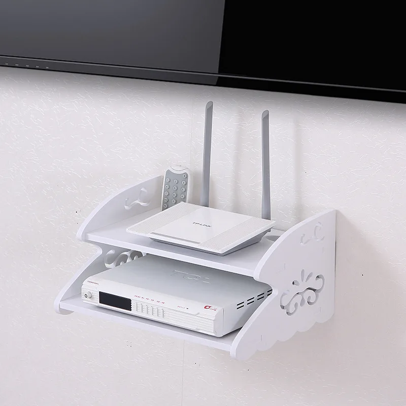 Беспроводной Wi-Fi роутер Коробка Для Хранения ПВХ панель полка настенные вешалки кронштейн для хранения кабеля Органайзер Домашний декор