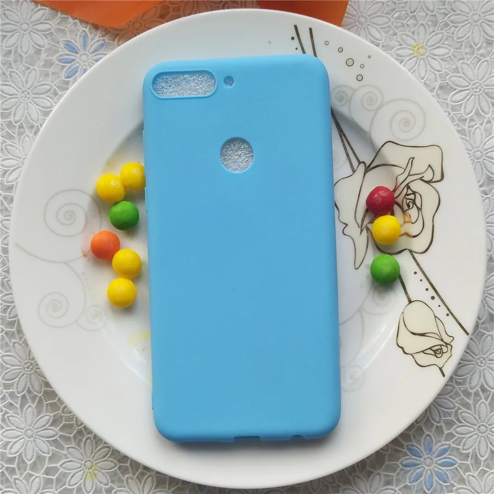 Простые однотонные мягкие чехлы для Huawei Honor Y7 Prime 2018 цветов Макарон ТПУ