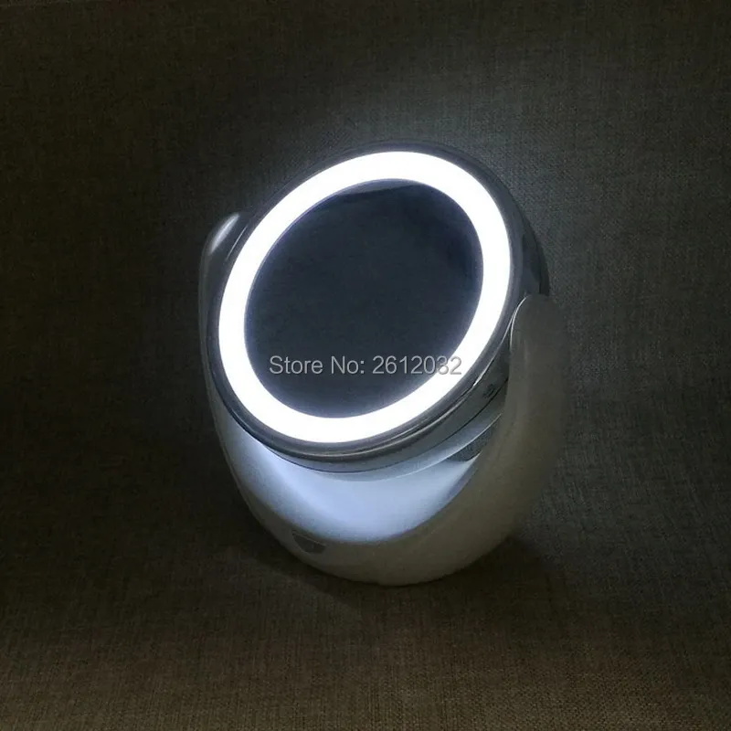 

12pcs 1x 5x High Clear 360 Degree Swivel LED Makeup Mirror Rotating Dual Sided Make Up Tabletop Magnifying Mirrors With Lights