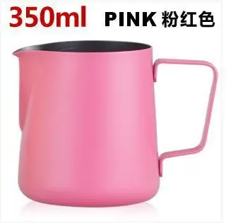 Фото 350ml/12oz антипригарное покрытие Нержавеющая сталь молочный кувшин/кувшин вспенивание молока кувшин/Non-стик для нарядное кофеварка для бариста №2