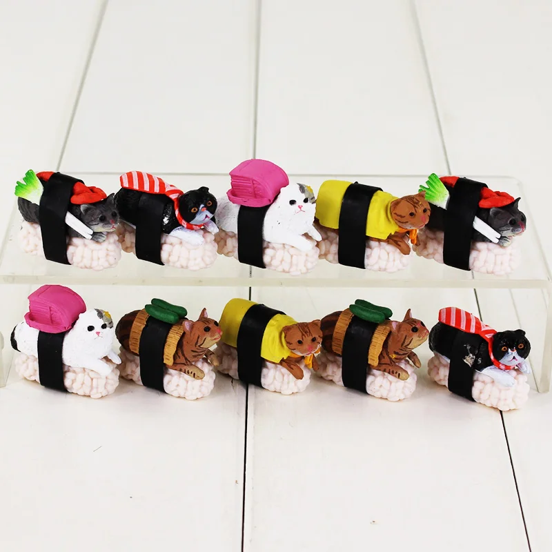 Neko Zushi Kitan Club суши Кот Shakefu васаби ПВХ фигурка игрушка кукла украшение 10 шт./лот |