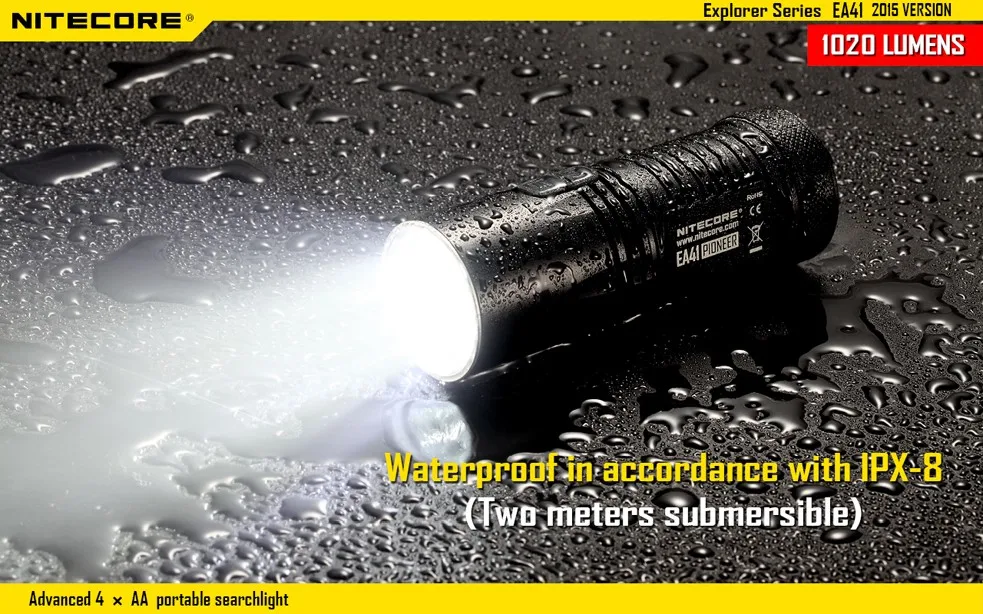 NITECORE EA41 EA41W XM-L 1020 люмен Расширенный 4 x AA портативный прожектор Высокая производительность Улучшенное Качество фонарик