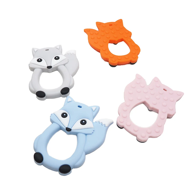 

Chenkai 10PCS Silicone Fox Teething Baby Cut Teether Nursing Pacifier BPA Free For Infant DIY Chewing Soothing Pacifier Chain