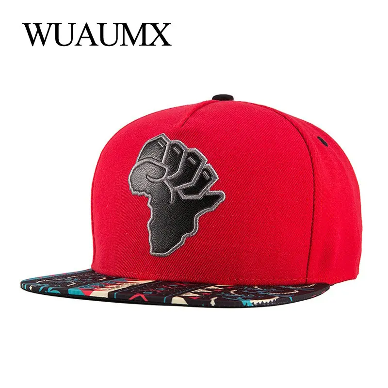 Wuaumx Snapback кепка мужская женская Карта Африки Бейсбол Кепки хип хопа с прямым