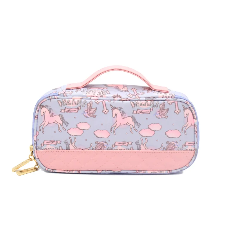 UNICORN BLUE Кавайный чехол для карандаша Макарон цвет высокой емкости ручка коробка симпатичный Карандаш сумка, школьные принадлежности канцелярский Органайзер макияж инструмент Чехол - Цвет: UNICORN BLUE