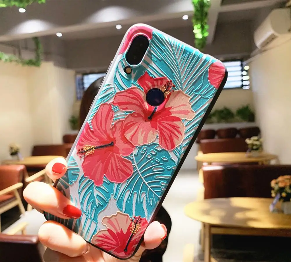Чехол для Xiaomi Redmi Note 7 силиконовый чехол с рельефным рисунком мягкий роскошный из