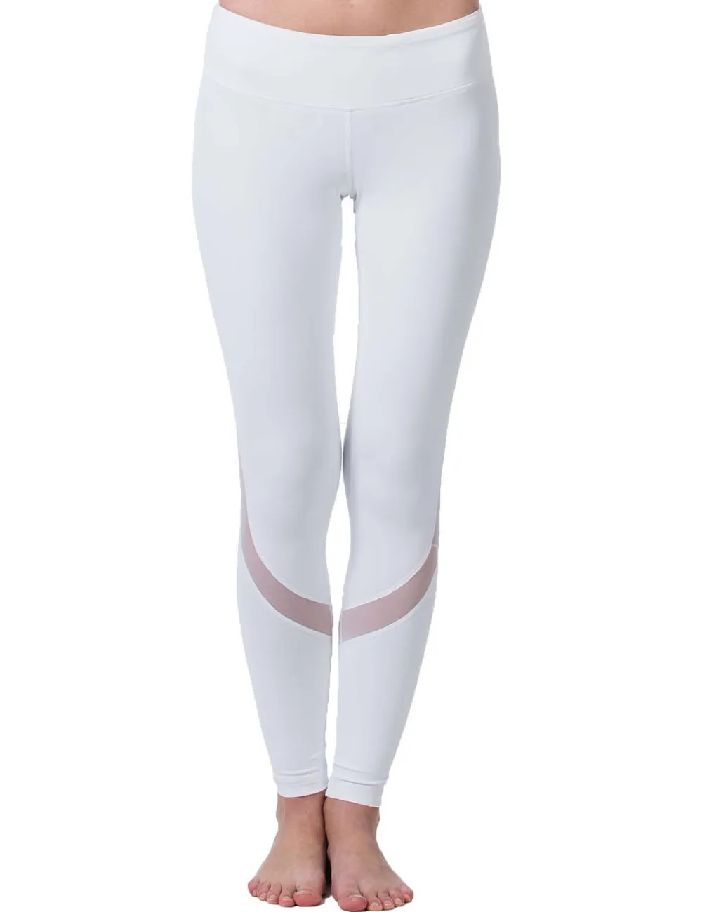 Whitee Женские спортивные Леггинсы для фитнеса, йоги, спорта, обтягивающие сетчатые Леггинсы для йоги, штаны для йоги, женские штаны для бега, колготки для женщин, K9-002 - Цвет: Whitee