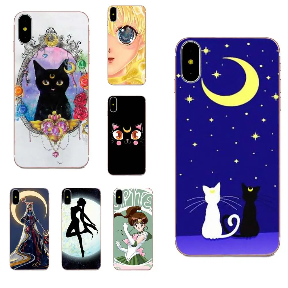 Защитный чехол для телефона Сейлор Мун и кот Galaxy J1 J2 J3 J330 J4 J5 J6 J7 J730 J8 2015 2016 2017 2018 mini