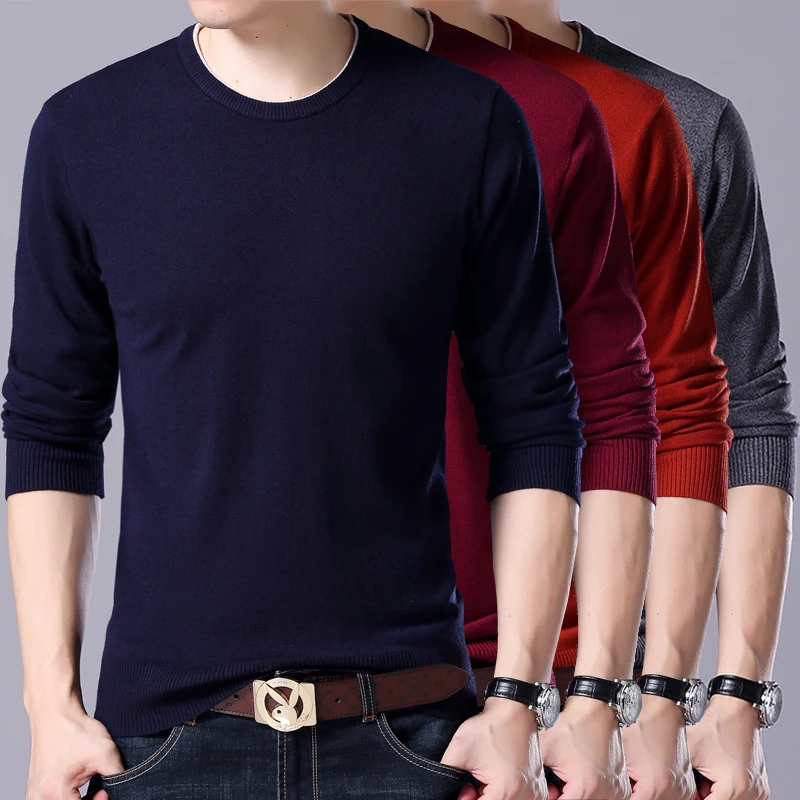 Длинный мужской свитер LONMMY 6XL 7XL 8XL прямой повседневный пуловер с круглым вырезом