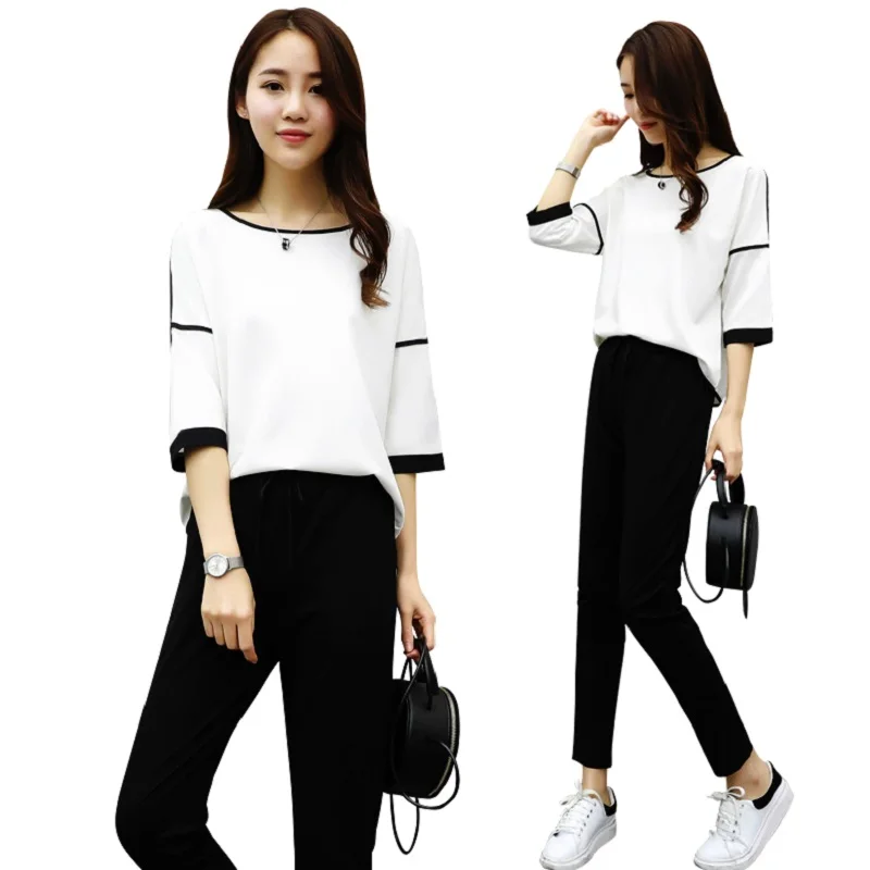 Женский костюм женский спортивный из двух предметов на весну и лето 2019 | Женская