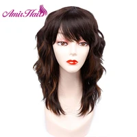 amir synthetic hair short wig bob brown mixed blond black curly bob wave wigs for women heat resistant fiber hair cosplay party