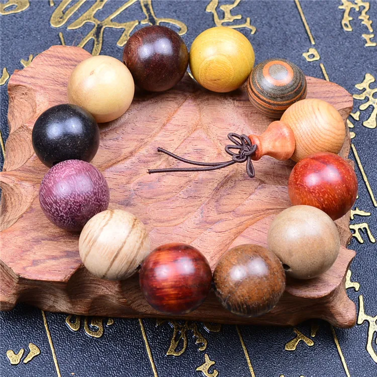 Мужской браслет из сандалового дерева ручной работы буддийский деревянный с