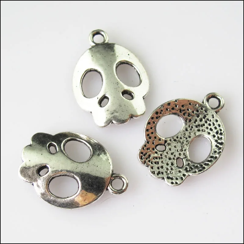 20 шт. старину Серебряный Цвет Хэллоуин гладкая подвески черепа 15x21mm|halloween pendants|silver