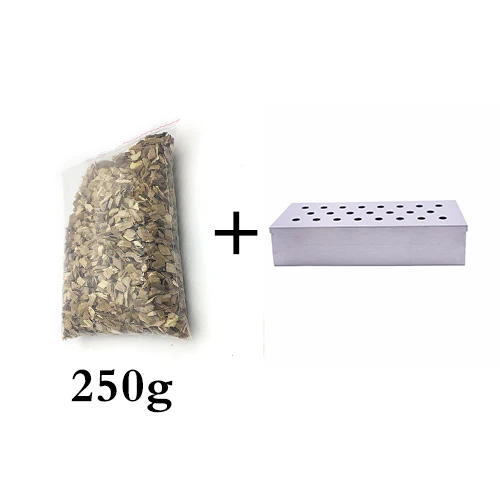 Smoker and 250g Chip Яблоко дерево приготовления кусков из нержавеющей стали коптильня для барбекю деревянный кусок для гриля и курения генератор древесных чипов инструмент для барбекю - Цвет: Smoker and 250g Chip