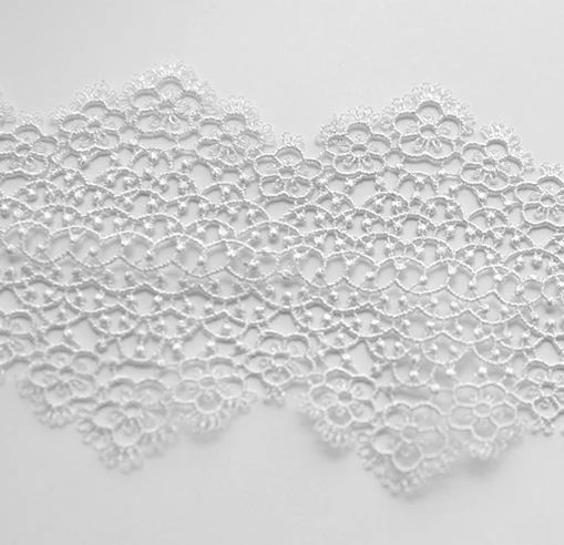 white 3 ярда зеленая тонкая Водорастворимая вышивка кружевная одежда аксессуары ткань cheongsam платье материал ширина 8,5 см RS1684 - Цвет: white